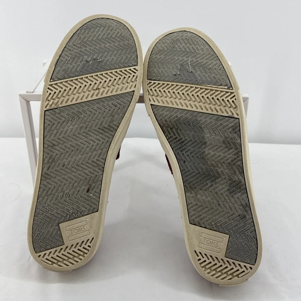 TOMS Women's Valencia Platform Espadrille Red Flats Casual SZ 9.5 Casual Preppy